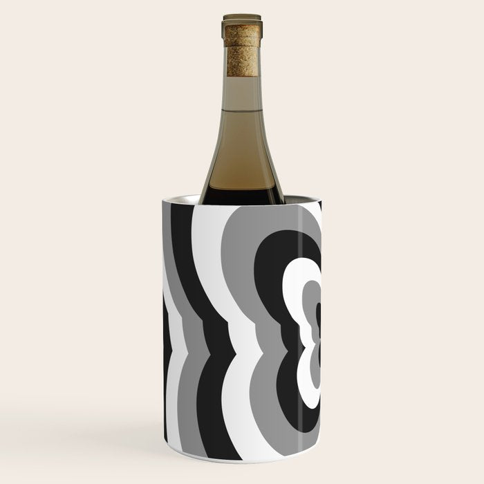 Retro 70s Butterfly in Black & White Wine Chiller Gallery Image 2