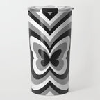 Retro 70s Butterfly in Black & White Travel Mug Gallery Image 1