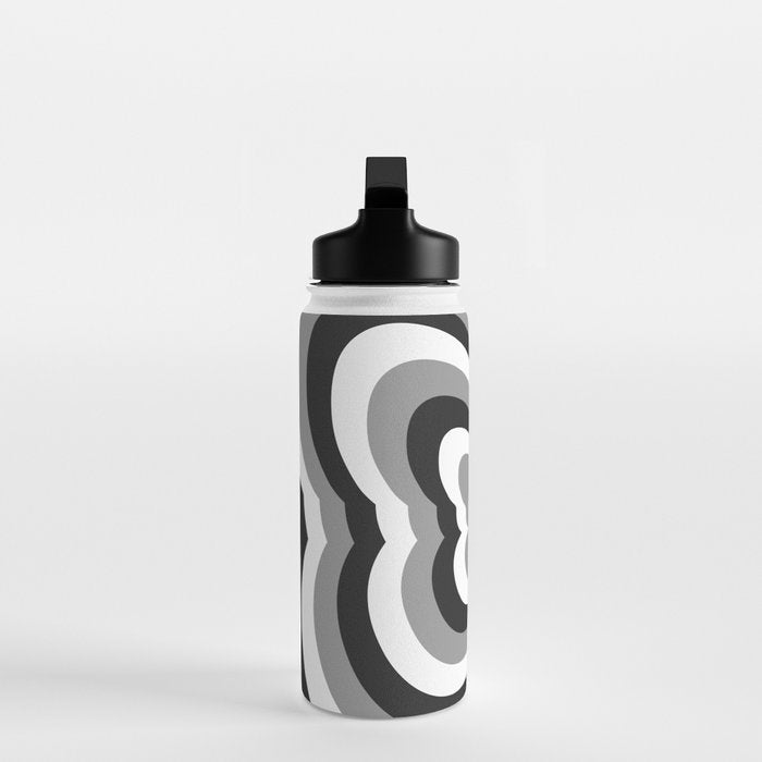 Retro 70s Butterfly in Black & White Water Bottle Gallery Image 3