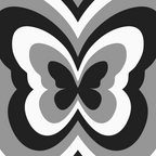 Retro 70s Butterfly in Black & White Coffee Mug Gallery Image 2