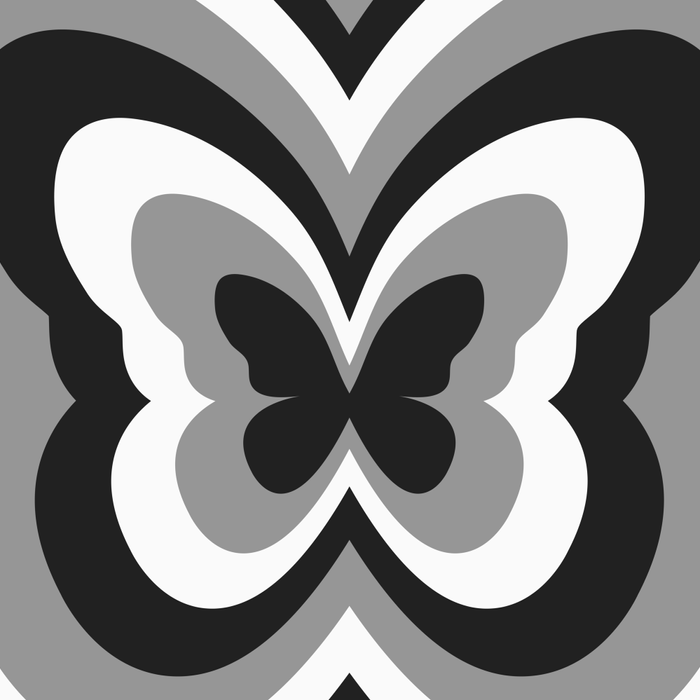 Retro 70s Butterfly in Black & White Coffee Mug Gallery Image 2