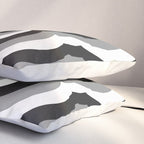 Retro 70s Butterfly in Black & White Pillow Sham Gallery Image 3