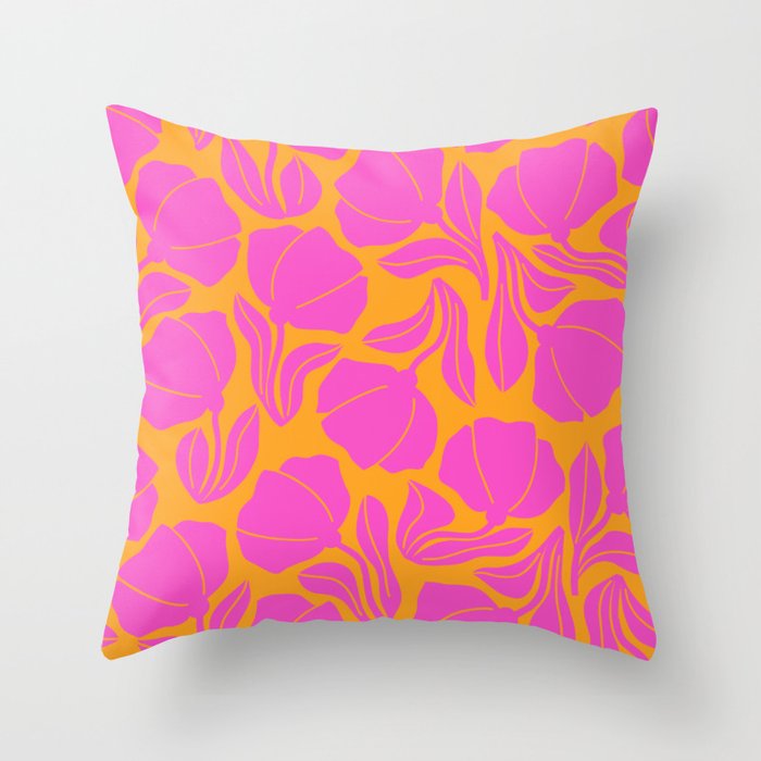 Boho Blooms - Hot Pink Throw Pillow Gallery Image 6