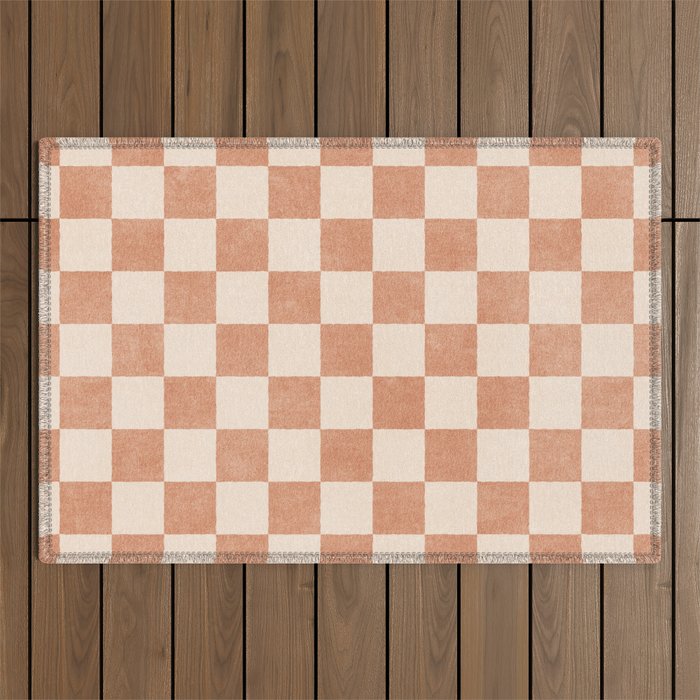 CHECKER - 001 - Nougat Outdoor Rug Gallery Image 1