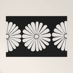 Retro Daisy Abstract II Black and White Bold Floral Welcome Mat Gallery Image 1