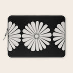 Retro Daisy Abstract II Black and White Bold Floral Laptop Sleeve Gallery Image 1
