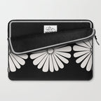 Retro Daisy Abstract II Black and White Bold Floral Laptop Sleeve Gallery Image 2