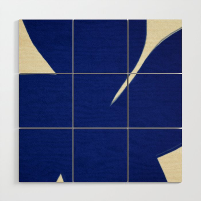 Abstract blue shape 001 Wood Wall Art Gallery Image 1