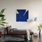 Abstract blue shape 001 Wood Wall Art Gallery Image 2