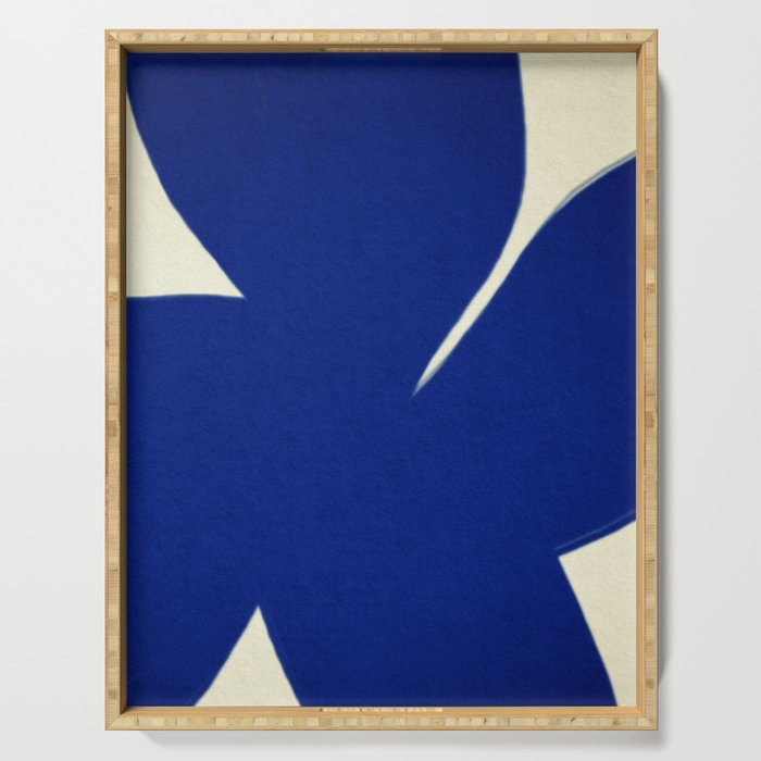 Abstract blue shape 001 Serving Tray Gallery Image 1