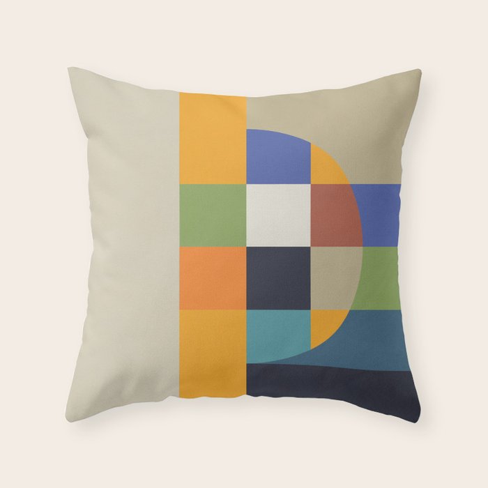 Bauhaus Abstract Eclipse Throw Pillow Gallery Image 1