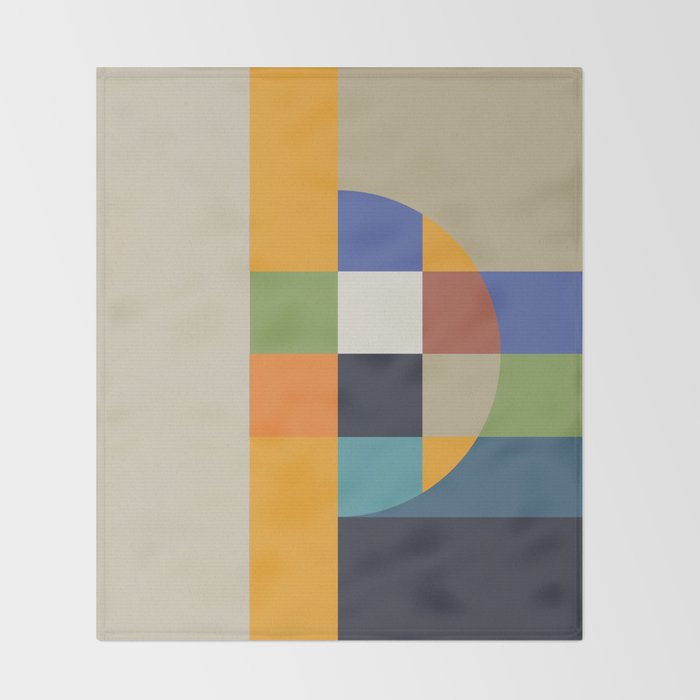 Bauhaus Abstract Eclipse Throw Blanket Gallery Image 2