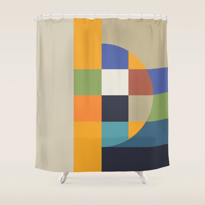 Bauhaus Abstract Eclipse Shower Curtain Gallery Image 1
