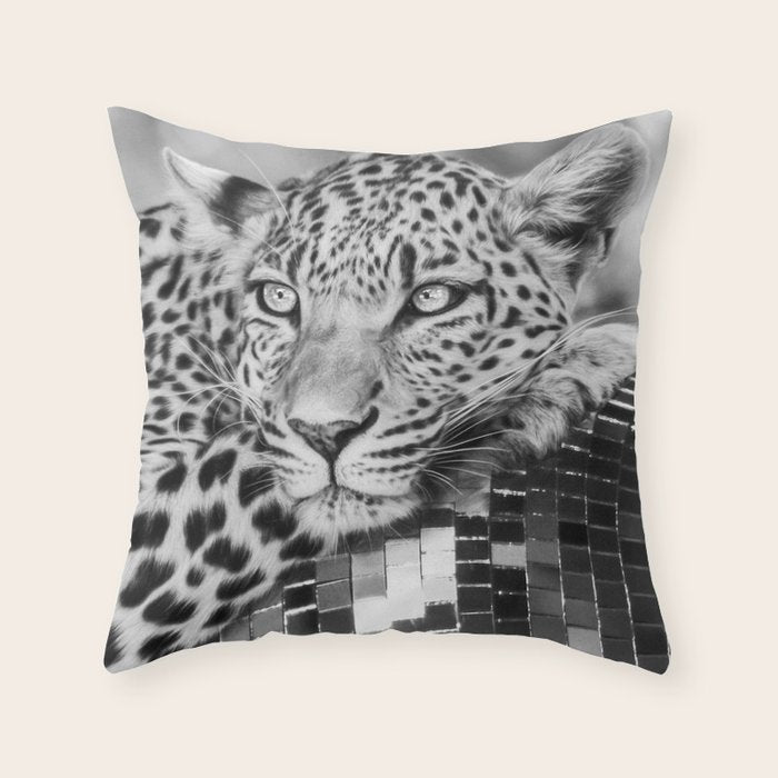 Disco Leopard Throw Pillow Gallery Image 1