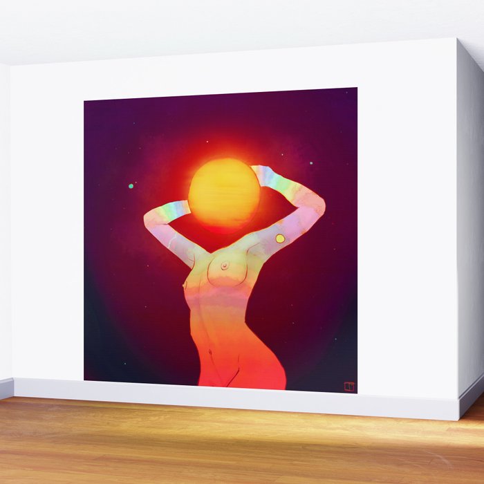Sun Head Wall Mural Gallery Image 2