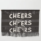 Cheers. Cocktails and Drinks in Black & White Wall Hanging Gallery Image 1