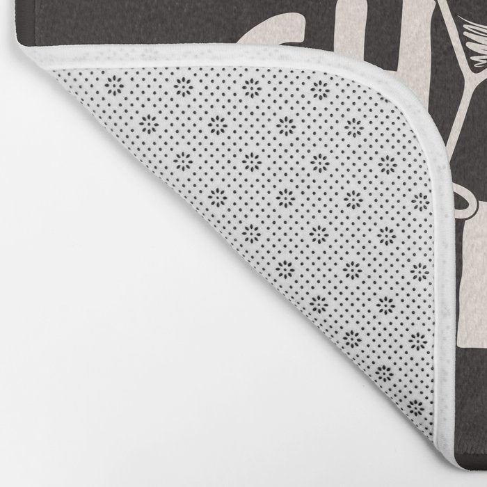 Cheers. Cocktails and Drinks in Black & White Bath Mat Gallery Image 2