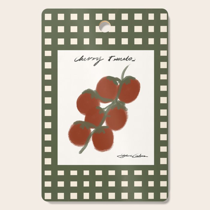 Cherry Tomatoes Checkered Cutting Board Gallery Image 1