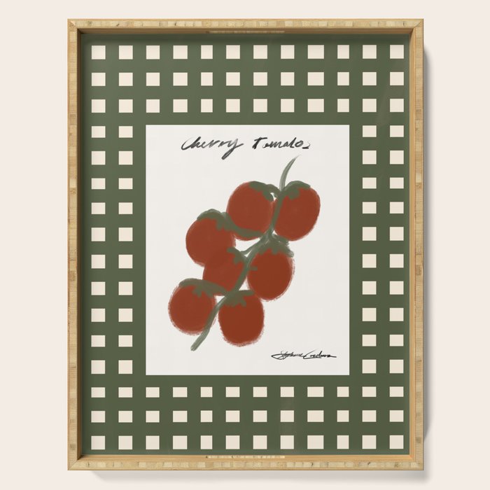 Cherry Tomatoes Checkered Serving Tray Gallery Image 1