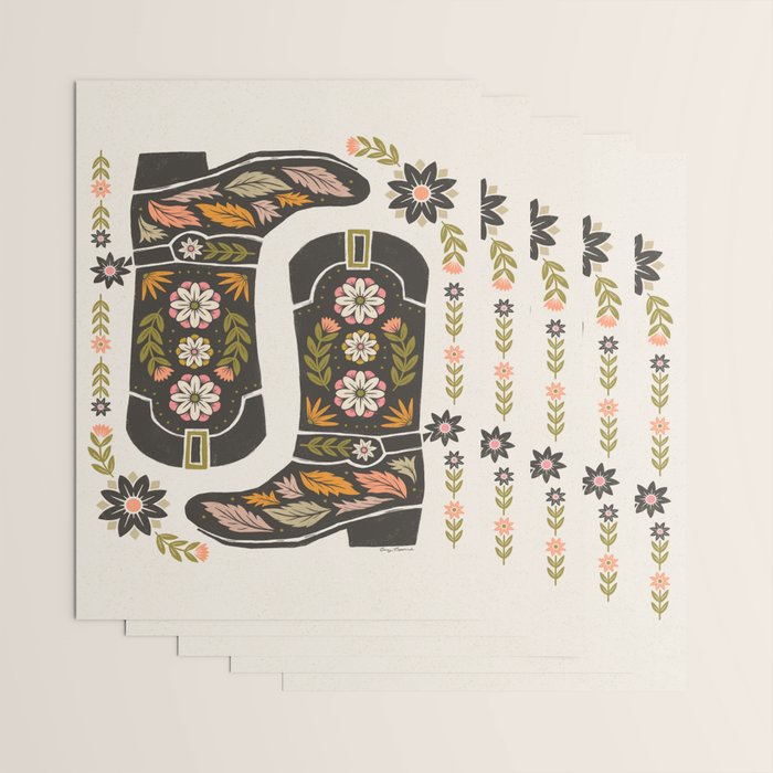 Cowboy boots and flowers Wrapping Paper Gallery Image 3