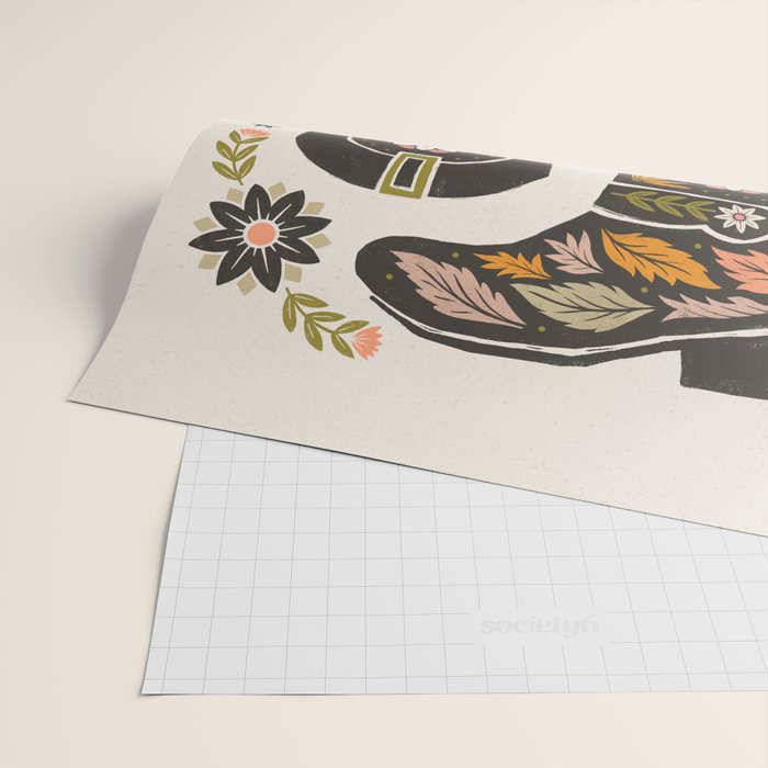 Cowboy boots and flowers Wrapping Paper Gallery Image 2