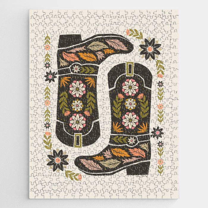 Cowboy boots and flowers Jigsaw Puzzle Gallery Image 1