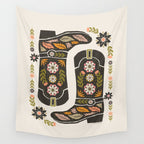Cowboy boots and flowers Wall Tapestry Gallery Image 4