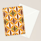 Retro 70s yellow brown ovals grid Stationery Card Gallery Image 2