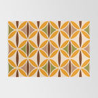 Retro 70s yellow brown ovals grid Rug Gallery Image 2