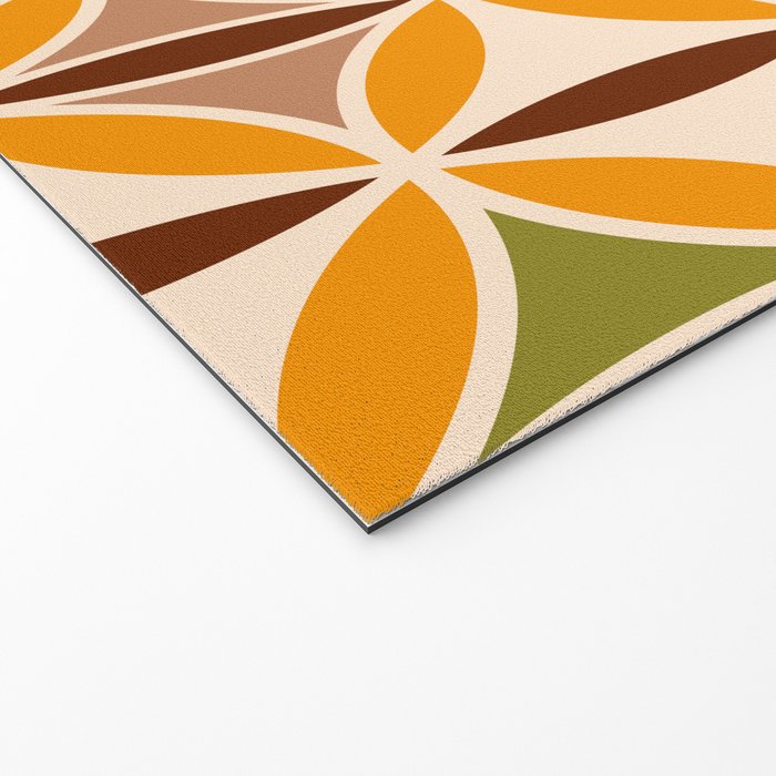 Retro 70s yellow brown ovals grid Welcome Mat Gallery Image 2
