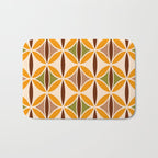 Retro 70s yellow brown ovals grid Bath Mat Gallery Image 1