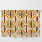 Retro 70s yellow brown ovals grid Wall Hanging Gallery Image 1