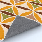 Retro 70s yellow brown ovals grid Rug Gallery Image 4