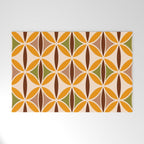 Retro 70s yellow brown ovals grid Welcome Mat Gallery Image 1