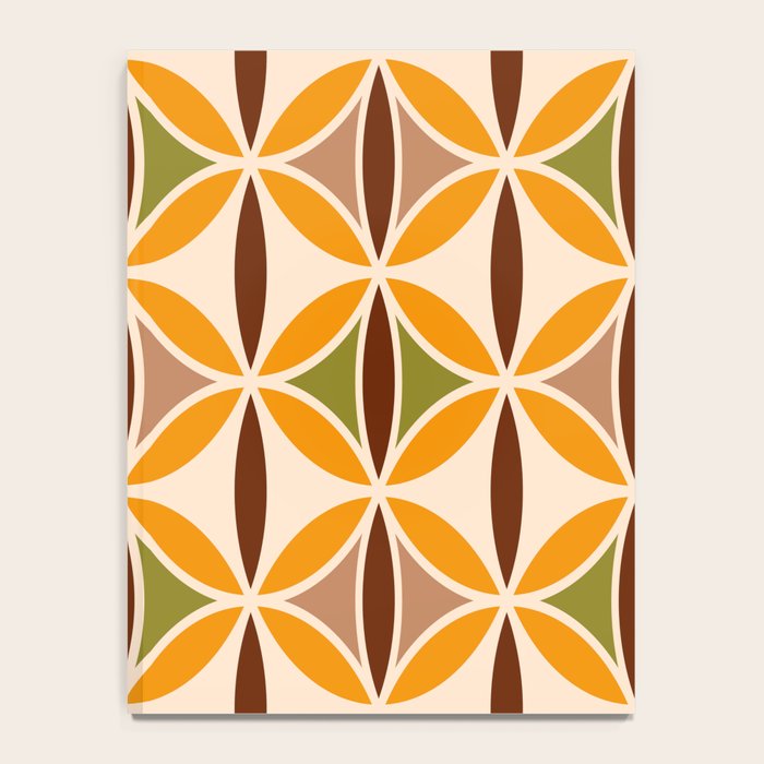 Retro 70s yellow brown ovals grid Notebook Gallery Image 4