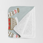 Christmas Sweaters - Vintage Gold & Red Palette Throw Blanket Gallery Image 3