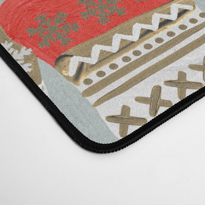 Christmas Sweaters - Vintage Gold & Red Palette Desk Mat Gallery Image 4