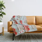 Christmas Sweaters - Vintage Gold & Red Palette Throw Blanket Gallery Image 1