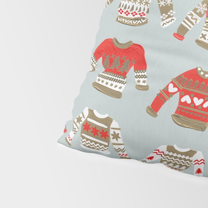 Christmas Sweaters - Vintage Gold & Red Palette Pillow Sham Gallery Image 4