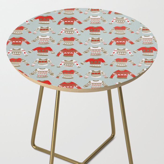 Christmas Sweaters - Vintage Gold & Red Palette Side Table Gallery Image 2