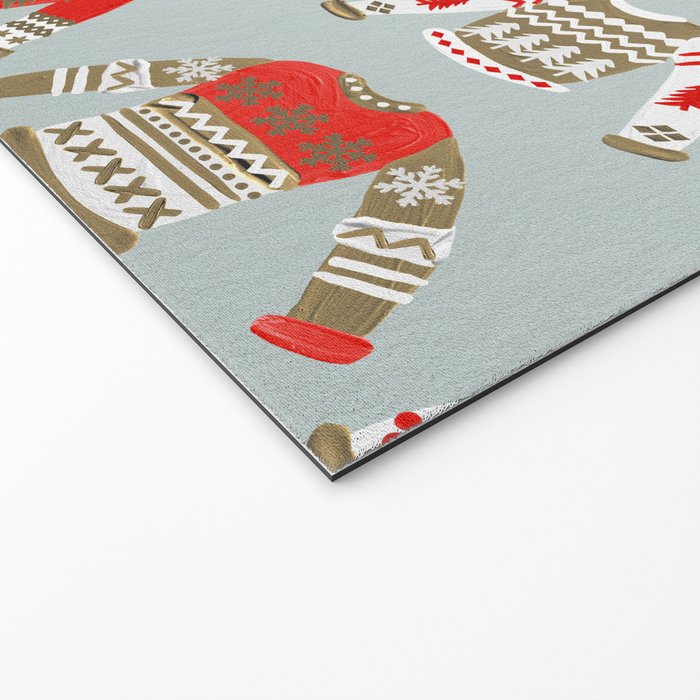 Christmas Sweaters - Vintage Gold & Red Palette Welcome Mat Gallery Image 2