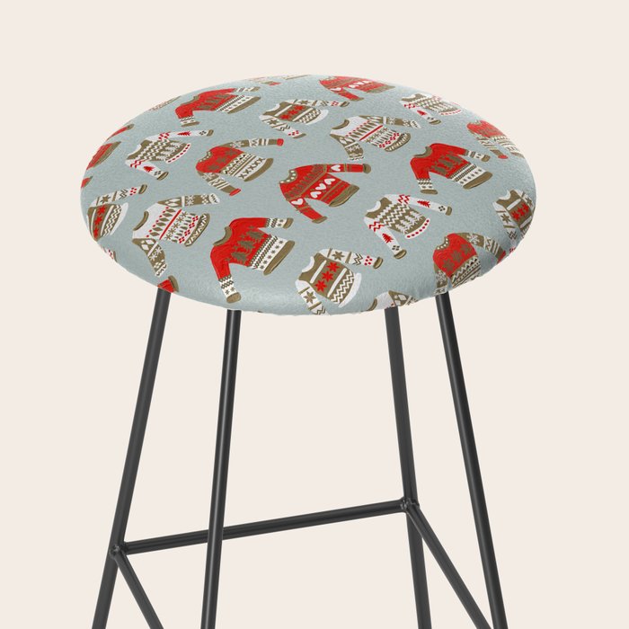 Christmas Sweaters - Vintage Gold & Red Palette Stool Gallery Image 2