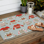 Christmas Sweaters - Vintage Gold & Red Palette Outdoor Rug Gallery Image 2