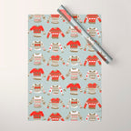 Christmas Sweaters - Vintage Gold & Red Palette Wrapping Paper Gallery Image 1