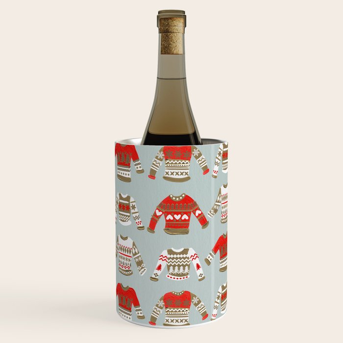 Christmas Sweaters - Vintage Gold & Red Palette Wine Chiller Gallery Image 3