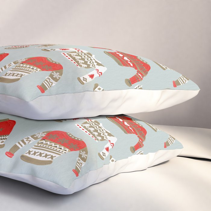 Christmas Sweaters - Vintage Gold & Red Palette Pillow Sham Gallery Image 3