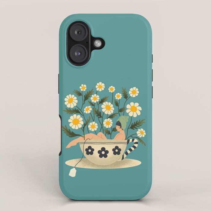 Lady in a Chamomile Tea Bath iPhone Case Gallery Image 1