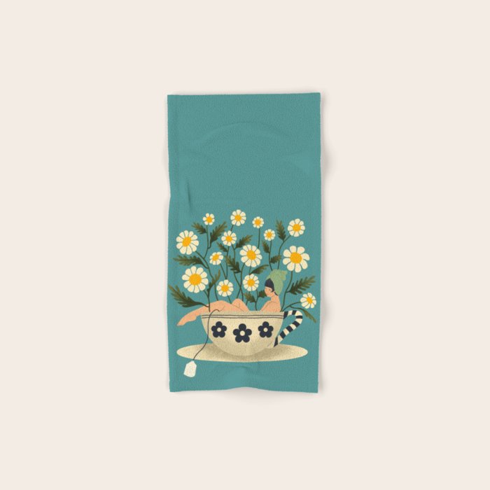 Lady in a Chamomile Tea Bath Bath Towel Gallery Image 1