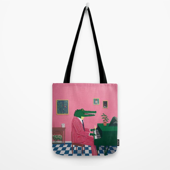 Crocodile Jazz Lounge Vibes Tote Bag Gallery Image 2