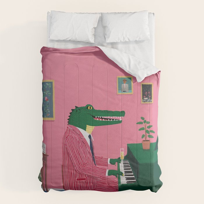 Crocodile Jazz Lounge Vibes Comforter Gallery Image 6